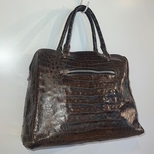 Angela Alvarez Crocodile Large Hand Tote Bag - Can easily fit a laptop!